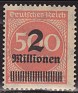 Germany 1923 Numeros 2mil - 500M Rojo Scott 271